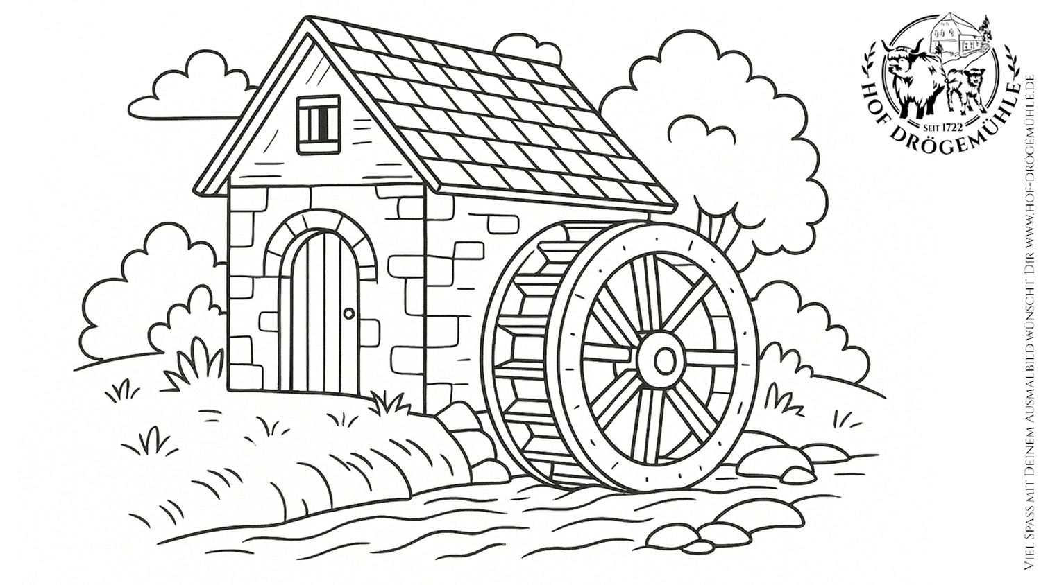 Hof Drögemühle - Malseite - Die Wassermühle 