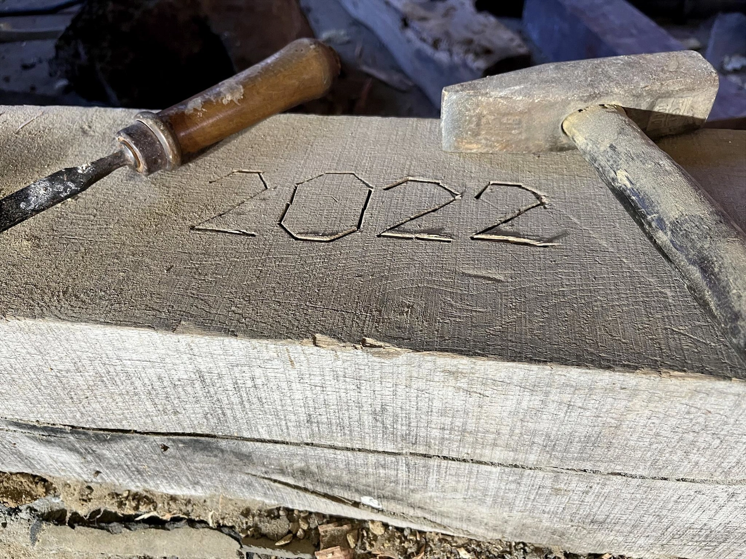 Hof Drögemühle - Landwirtschaft - Austausch der maroden Schwellbalken am Mühlengebäude