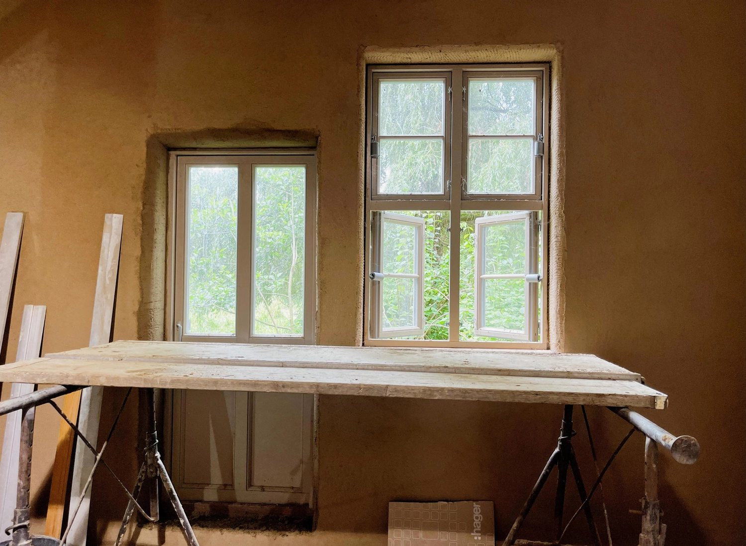 Hof Drögemühle - Landwirtschaft - Lehmarbeiten in der Mühle